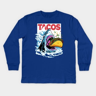 Taco Shark Kids Long Sleeve T-Shirt